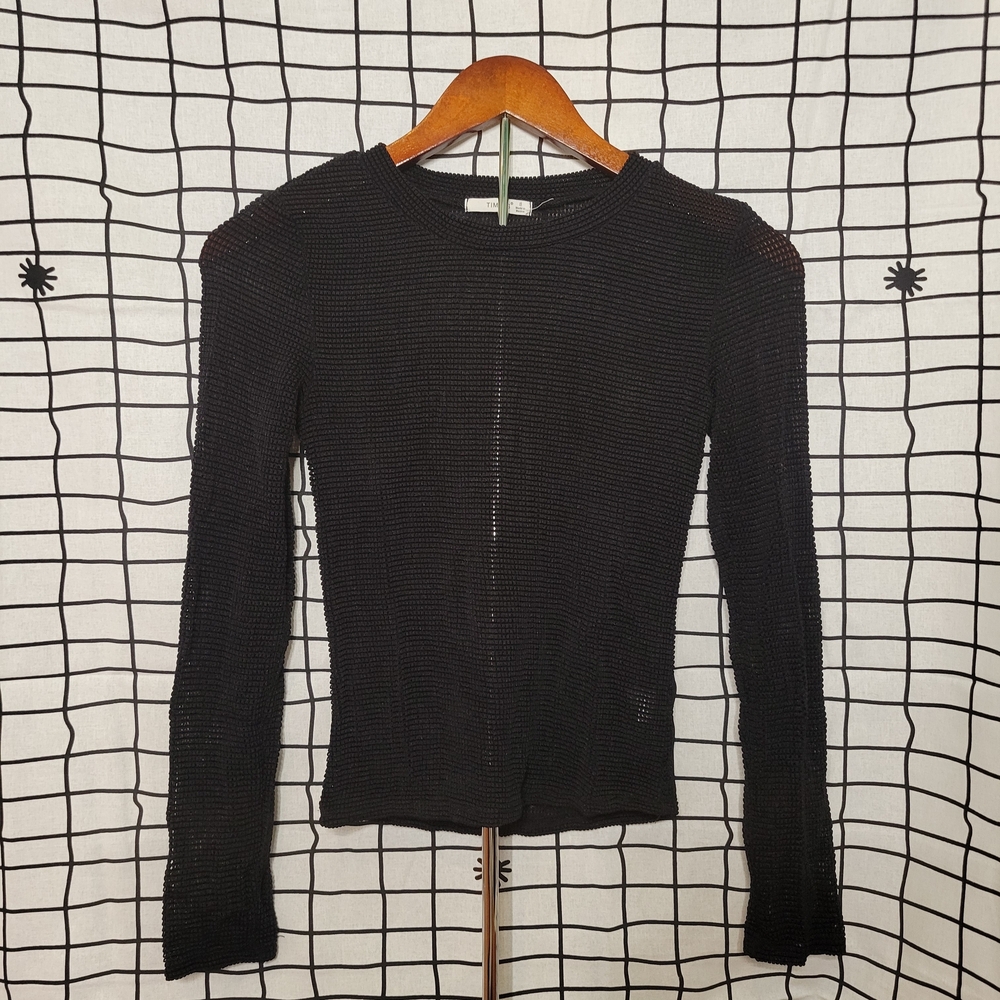 Timing Black Long Sleeve Knit Top